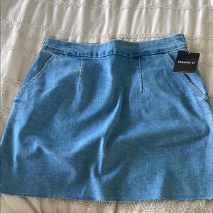 Forever 21 Denim A-Line Mini Skirt Casual